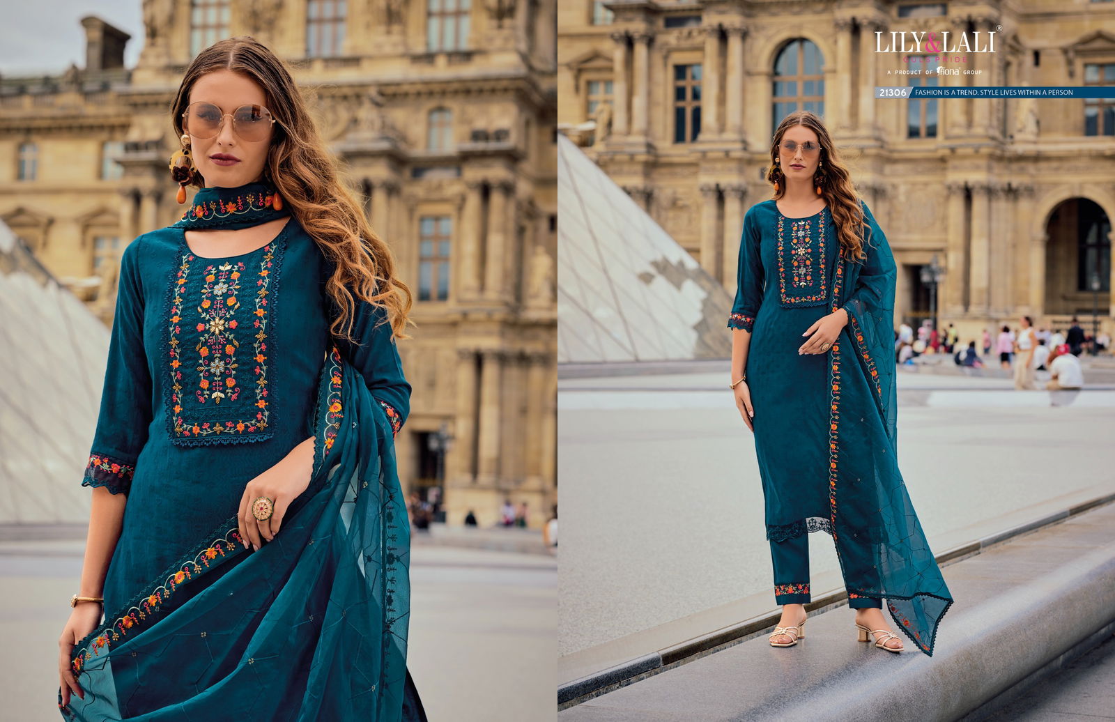 Mrunal By Lily And Lali Jacquard Silk Embroidery Kurti With Bottom Dupatta Wholesalers In Delhi